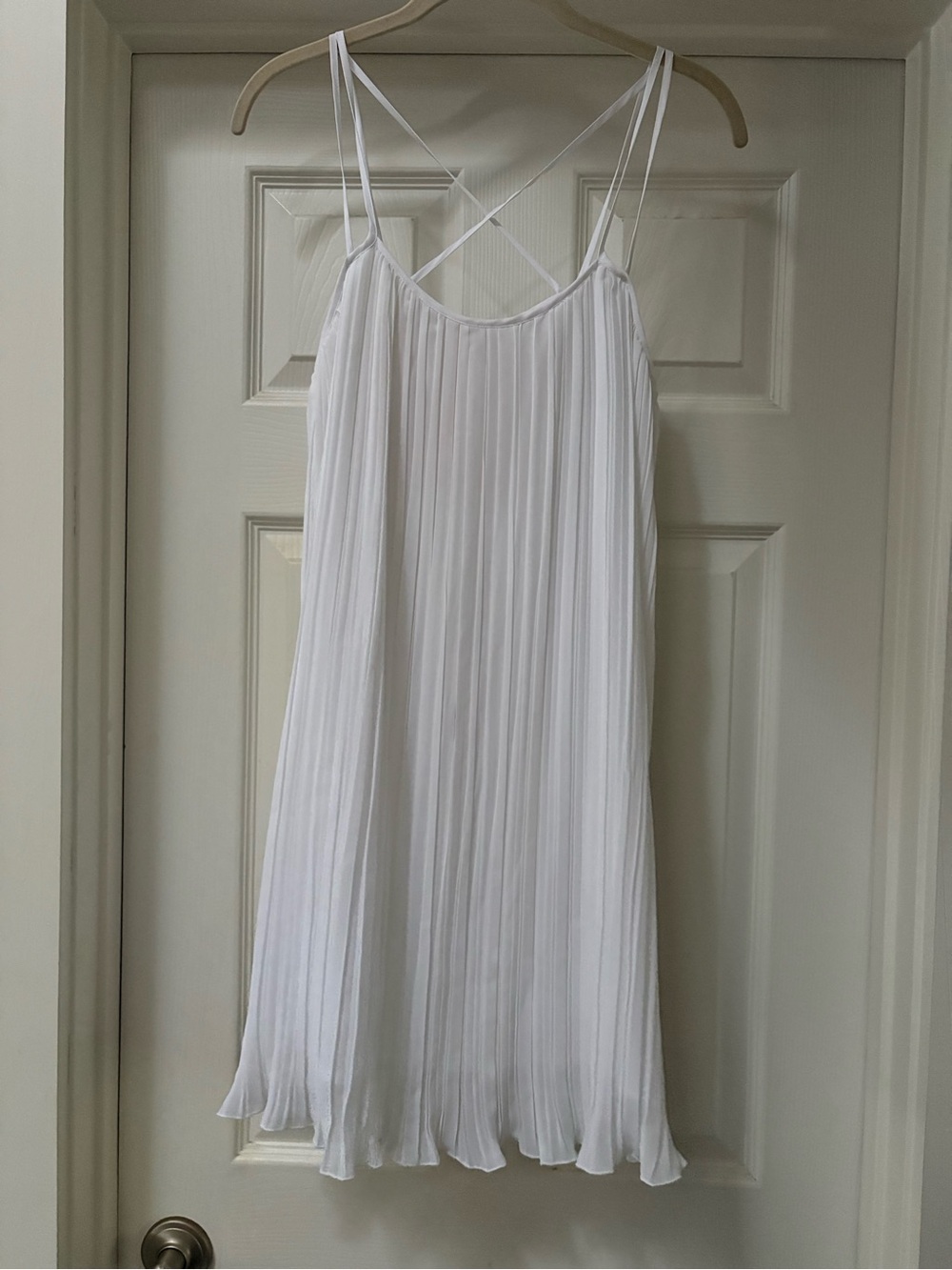 BCBGeneration White Pleated Mini Slip Dress